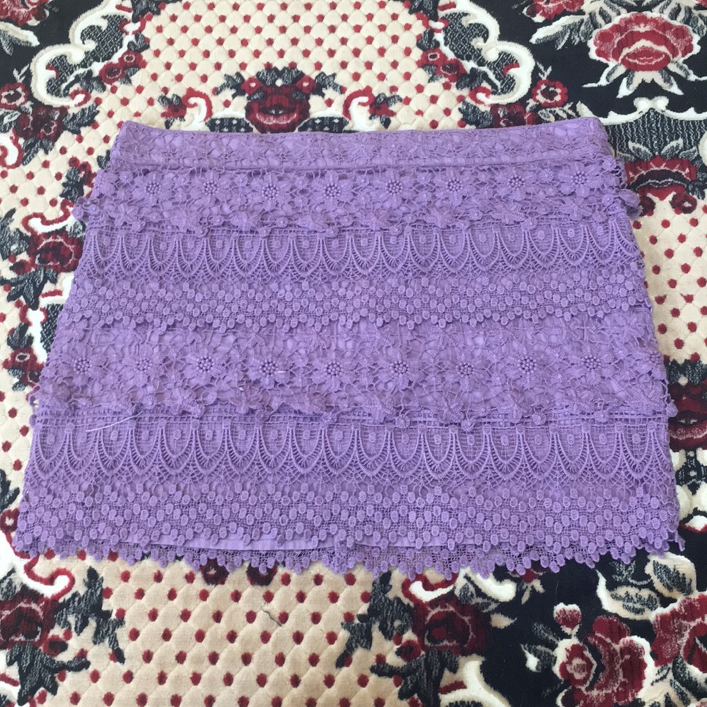 Violet Lace Mini Skirt